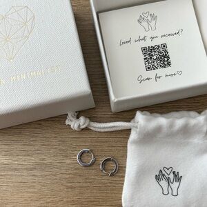 Caitlyn Minimalist Sterling Silver hoops Editor Huggies